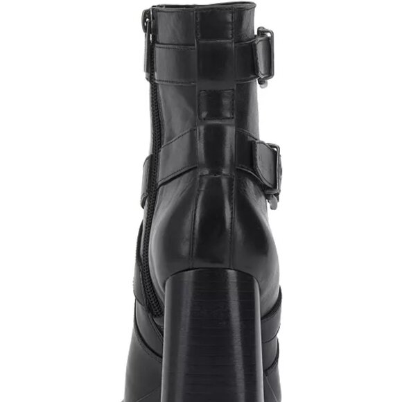 NEW VINCE CAMUTO Leather Coliana Platform Ankle Boots black for women 462tn - Picture 5 of 7